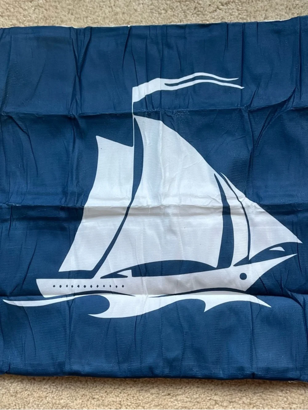 NEW Blue & White Nautical Ship Pillow Cover (1) - 18”x18” - No Pillow Insert
